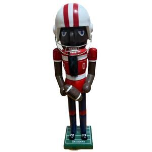 Sports NUTCRACKER Football Touchdown Wooden Christmas Figurine 15 Inches